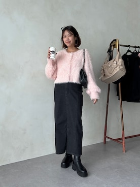 「アイテム（デニムスカート）」を使った、saaya  ☺︎さん（レディース・166cm）の秋コーディネート