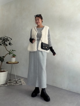 「prose verse（プロズヴェール）のアイテム（Tシャツ/カットソー）」を使った、さーぽん🍒さん（レディース・167cm）の秋コーディネート