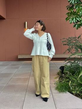 「prose verse（プロズヴェール）のドットミニバッグ（ハンドバッグ、ブラック系）」を使った、saaya  ☺︎さん（レディース・167cm）の冬コーディネート