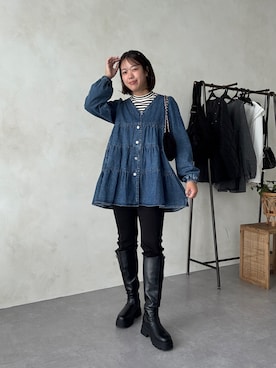 「アイテム（ブーツ）」を使った、saaya  ☺︎さん（レディース・166cm・30代）の夏コーディネート