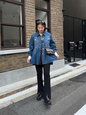 「アイテム（デニムジャケット）」を使った、saaya  ☺︎さん（レディース・166cm・30代）の冬コーディネート