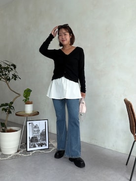 「prose verse（プロズヴェール）のアイテム（Tシャツ/カットソー）」を使った、さーぽん🍒さん（レディース・167cm）の秋コーディネート
