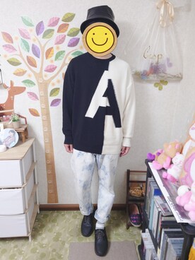 「RAGEBLUE（レイジブルー）のアイテム（スニーカー）」を使った、とんこつさん（メンズ・166cm）の春コーディネート