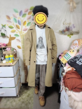 「アイテム（トレンチコート）」を使った、とんこつさん（メンズ・166cm）の冬コーディネート