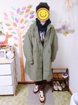 「HARE」｜「アイテム（モッズコート）」を使った、とんこつさん（メンズ・166cm）の冬コーディネート