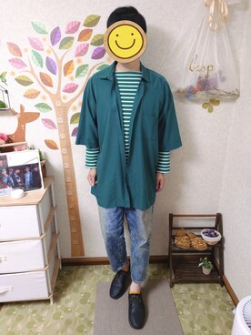 「RAGEBLUE（レイジブルー）のアイテム（スニーカー）」を使った、とんこつさん（メンズ・166cm）の春コーディネート