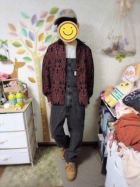 「アイテム（オールインワン・サロペット）」を使った、とんこつさん（メンズ・166cm）の秋コーディネート