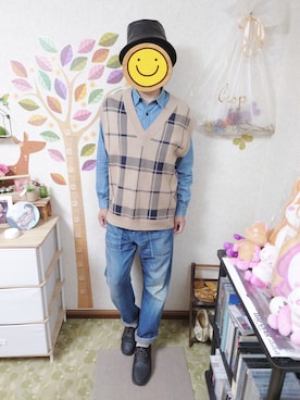 「RAGEBLUE（レイジブルー）のアイテム（スニーカー）」を使った、とんこつさん（メンズ・166cm）の秋コーディネート