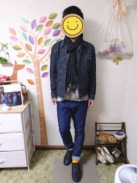 「RAGEBLUE（レイジブルー）のアイテム（スニーカー）」を使った、とんこつさん（メンズ・166cm）の春コーディネート