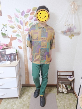 「RAGEBLUE（レイジブルー）のアイテム（スニーカー）」を使った、とんこつさん（メンズ・166cm）の夏コーディネート