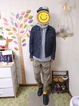 「RAGEBLUE（レイジブルー）のアイテム（スニーカー）」を使った、とんこつさん（メンズ・166cm）の春コーディネート