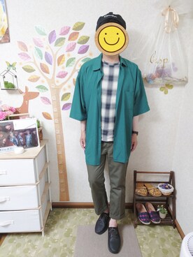 「RAGEBLUE（レイジブルー）のアイテム（スニーカー）」を使った、とんこつさん（メンズ・166cm）の夏コーディネート