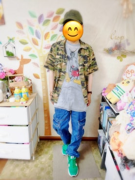 「アイテム（ブレスレット）」を使った、とんこつさん（メンズ・166cm）の夏コーディネート