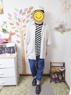 「RAGEBLUE（レイジブルー）のアイテム（スニーカー）」を使った、とんこつさん（メンズ・166cm）の夏コーディネート