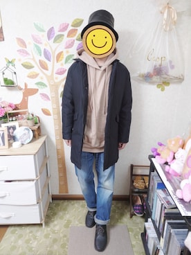 「RAGEBLUE（レイジブルー）のアイテム（スニーカー）」を使った、とんこつさん（メンズ・166cm）の冬コーディネート