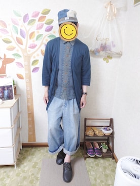 「RAGEBLUE（レイジブルー）のアイテム（スニーカー）」を使った、とんこつさん（メンズ・166cm）の夏コーディネート