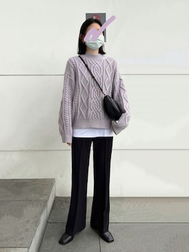 「毛衣」｜Nさん（レディース・165cm）の冬コーディネート