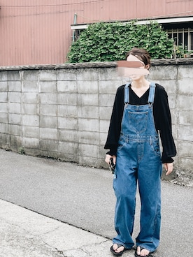 「Levi's（リーバイス）のアイテム（オールインワン・サロペット）」を使った、chororoさん（レディース・166cm）の秋コーディネート