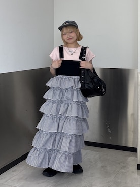 「w closet（ダブルクローゼット）のアイテム（帽子）」を使った、ミカさん（レディース・150cm）の春コーディネート