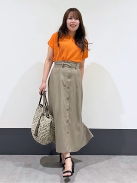「THE SHOP TK （ザ ショップ ティーケー ）のアイテム（スカート）」を使った、macchaさん（レディース・156cm）の春コーディネート