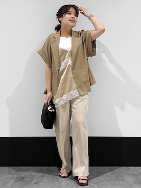 「Sunauna（スーナウーナ）のアイテム」を使った、macchaさん（レディース・156cm）の春コーディネート