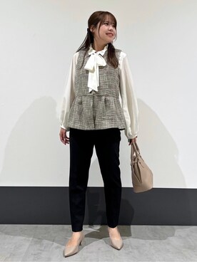 「THE SHOP TK （ザ ショップ ティーケー ）のアイテム（ベスト）」を使った、macchaさん（レディース・156cm）の冬コーディネート