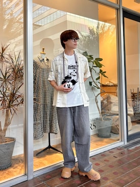 「Disney（ディズニー）のアイテム」を使った、TATさん（メンズ・180cm）の夏コーディネート