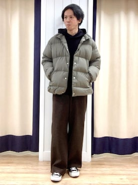 「アイテム（ダウンジャケット/コート）」を使った、takaさん（メンズ・169cm）の冬コーディネート