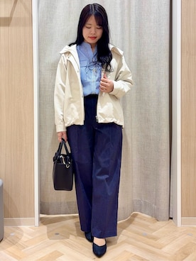 「アイテム（チャーム）」を使った、minamiさん（レディース・154cm）の春コーディネート