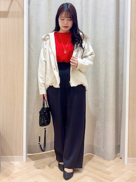 「grove（グローブ）のアイテム（パンツ）」を使った、minamiさん（レディース・154cm）の冬コーディネート