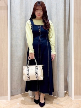 「Lee（リー）のアイテム（トートバッグ）」を使った、minamiさん（レディース・154cm）の冬コーディネート