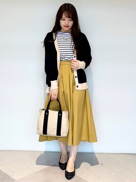「Lee（リー）のアイテム（トートバッグ）」を使った、minamiさん（レディース・154cm）の秋コーディネート