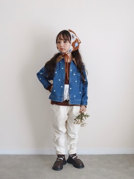 「BREEZE（ブリーズ）のアイテム（ジャケット/アウター、ブルー系）」を使った、RICOWORLDさん（キッズ・120cm）の春コーディネート