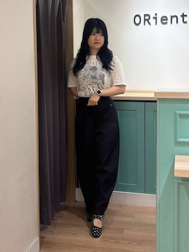 「ORiental TRaffic（オリエンタルトラフィック）のビジュー付き シアー メリージェーン パンプス /61120（パンプス、ブラック系）」を使った、arisaさん（レディース・158cm）の夏コーディネート