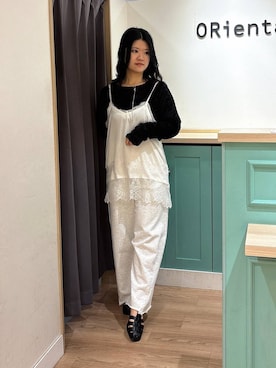 「WA ORiental TRaffic（ダブルエーオリエンタルトラフィック）のアイテム」を使った、arisaさん（レディース・158cm）の春コーディネート