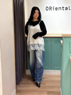 「WA ORiental TRaffic（ダブルエーオリエンタルトラフィック）のアイテム」を使った、arisaさん（レディース・158cm）の春コーディネート