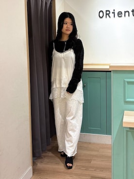 「WA ORiental TRaffic（ダブルエーオリエンタルトラフィック）のアイテム」を使った、arisaさん（レディース・158cm）の春コーディネート