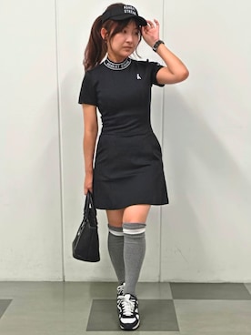 「アイテム（サンバイザー）」を使った、夜久祐子さん（レディース・152cm）の夏コーディネート