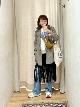 「SHENERY（シーナリー）のアイテム（テーラードジャケット）」を使った、MURATA_157cmさん（レディース・157cm）の秋コーディネート
