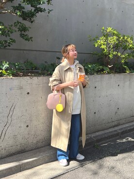 「SHENERY（シーナリー）のアイテム（ステンカラーコート）」を使った、MURATA_157cmさん（レディース・157cm）の春コーディネート
