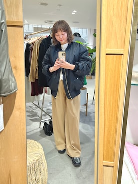 「アイテム（MA-1）」を使った、MURATA_157cmさん（レディース・157cm）の冬コーディネート