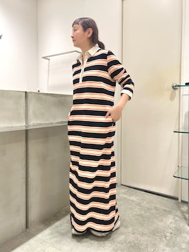 「ラガーシャツ」｜「アイテム（ワンピース/ドレス）」を使った、MURATA_157cmさん（レディース・157cm）の春コーディネート