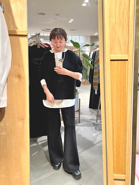 「ブラック」｜「アイテム（スウェット）」を使った、MURATA_157cmさん（レディース・157cm）の秋コーディネート