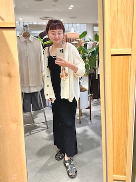 「アイテム（カーディガン/ボレロ）」を使った、MURATA_157cmさん（レディース・157cm）の夏コーディネート