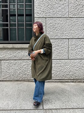 「SHENERY（シーナリー）のアイテム（モッズコート）」を使った、MURATA_157cmさん（レディース・157cm）の夏コーディネート