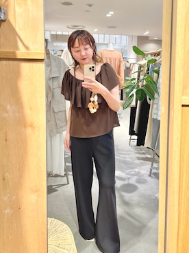 「ブラウン×ブラック」｜MURATA_157cmさん（レディース・157cm）の夏コーディネート