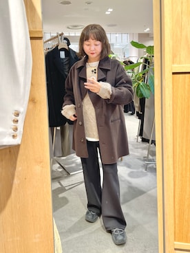 「アイテム（その他アウター、ブラウン系）」を使った、MURATA_157cmさん（レディース・157cm）の冬コーディネート