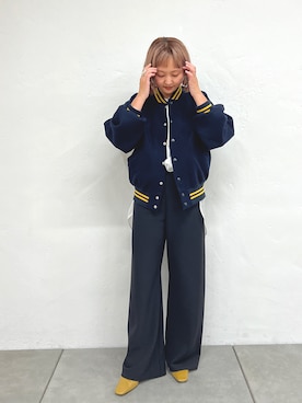 「SHENERY（シーナリー）のアイテム（スタジャン）」を使った、MURATA_157cmさん（レディース・157cm）の秋コーディネート