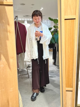 「SHENERY（シーナリー）のカットジョーゼットジャンスカ（ワンピース、ブラウン系）」を使った、MURATA_157cmさん（レディース・157cm）の春コーディネート