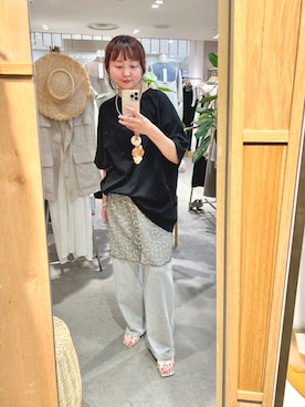 「アイテム（スウェットパンツ）」を使った、MURATA_157cmさん（レディース・157cm）の夏コーディネート